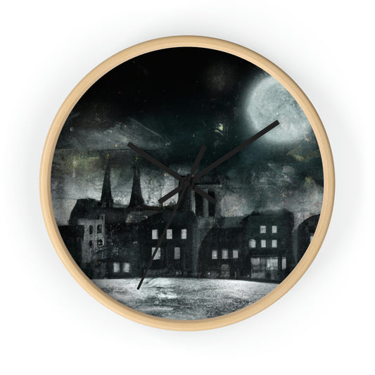 "Luminous Nocturne: A City Lit By Moonlight" - The Alien Wall Clock