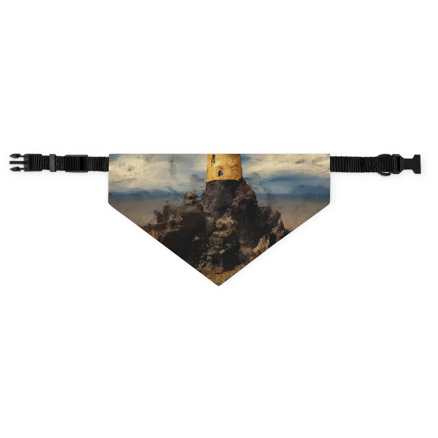 "Lonely Beacon on the Shore" - El collar de bandana para mascotas alienígenas