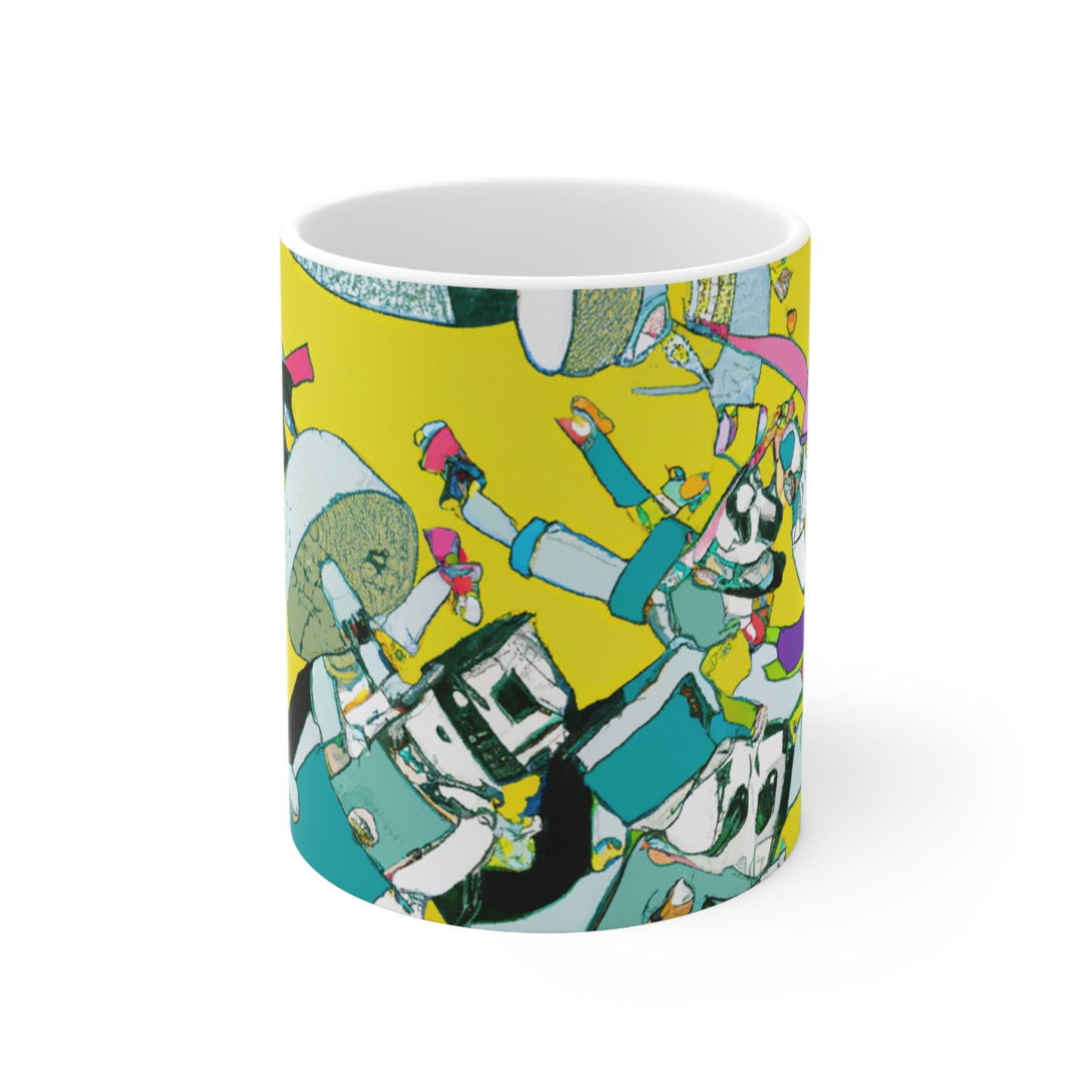 Robotic Rebellion: Ein Kampf um die Macht. - Der Alien-Keramikbecher 11 oz