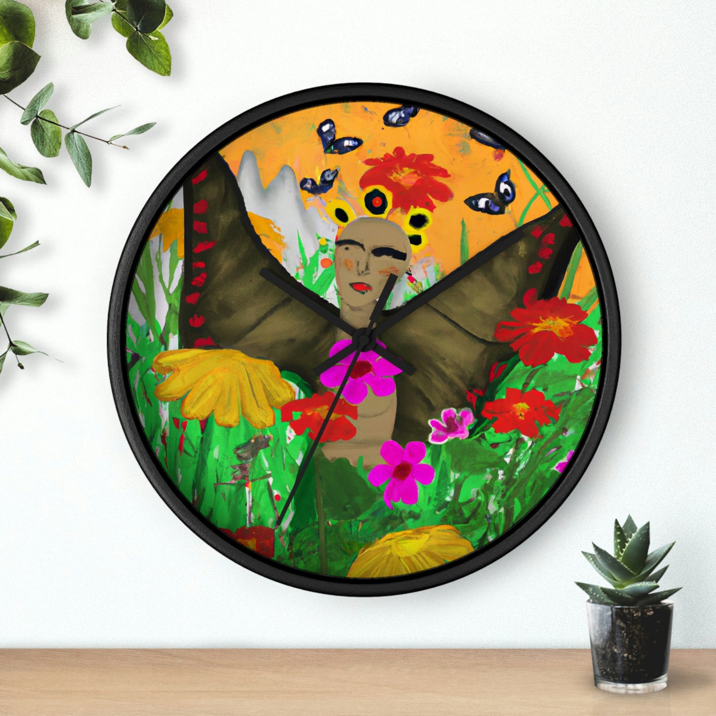 "Butterfly Ballet in the Wildflower Meadow" - The Alien Wall Clock