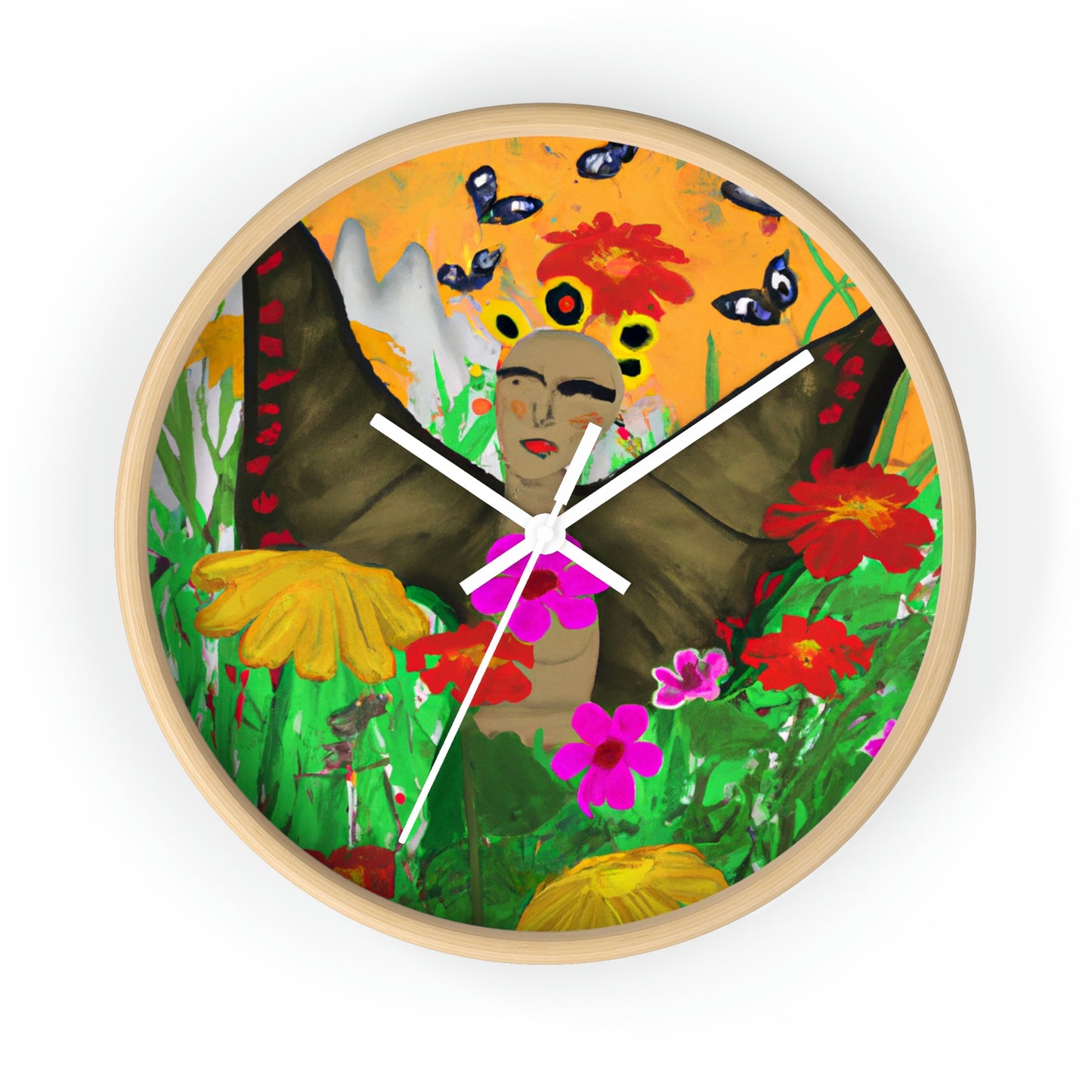 "Butterfly Ballet in the Wildflower Meadow" - The Alien Wall Clock