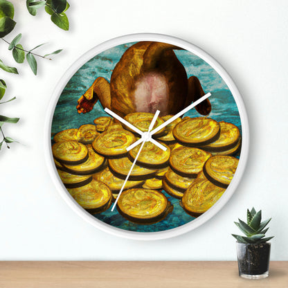 "Feline Fortune in a Foliage of Finances" - The Alien Wall Clock