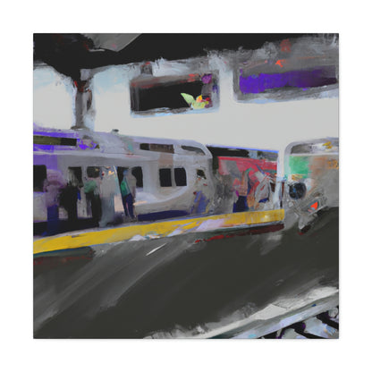 "Harboring the Hustle: Capturing the Vibrancy of the Train Station" - Canvas