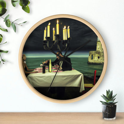 "A Beacon of Romance: An Intimate Candlelit Dinner in a Forgotten Lighthouse" - The Alien Wall Clock