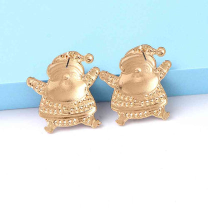 Rhinestone Alloy Santa Earrings