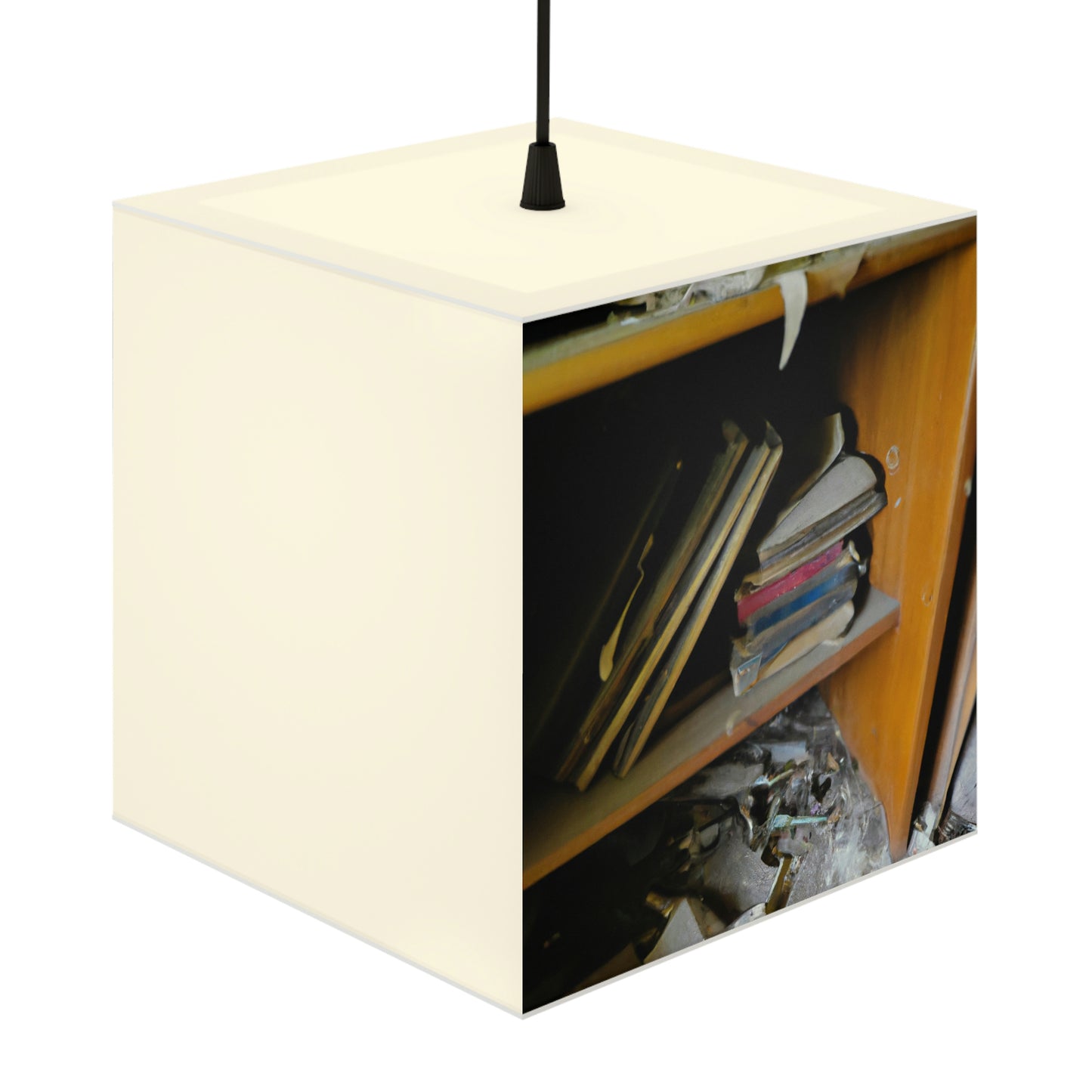 "The Lost Tales of Forgotten Library Shelves" - The Alien Light Cube Lamp