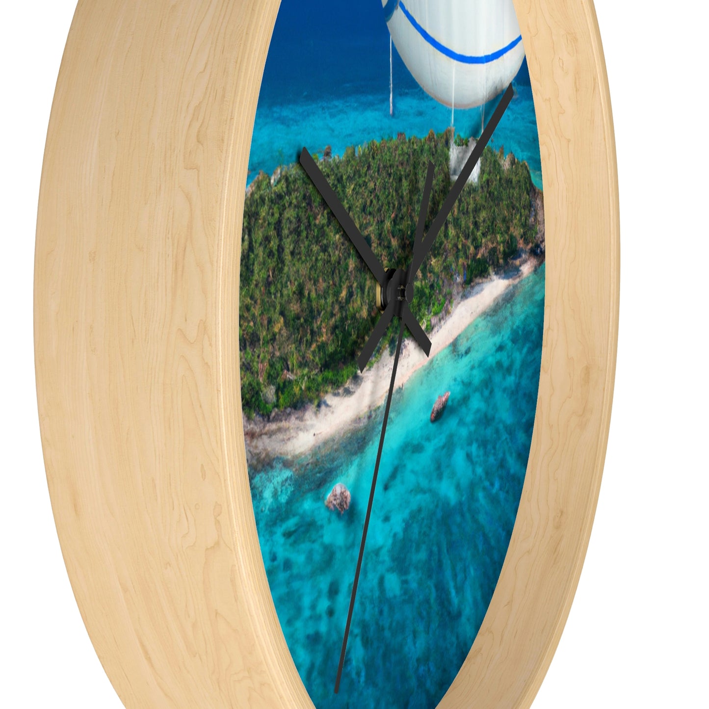 "Exploring Mystery Island by Airship" - The Alien Wall Clock