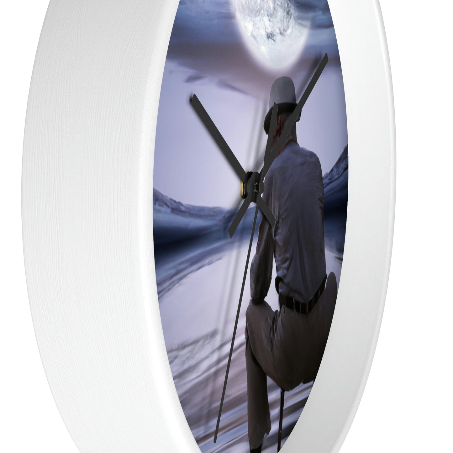 Moonlight Reflections on a Quiet Lake - The Alien Wall Clock