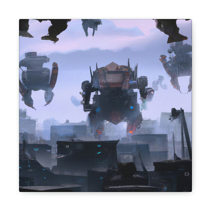 "Mech Mayhem: The Giant Robot City Showdown" - The Alien Canva