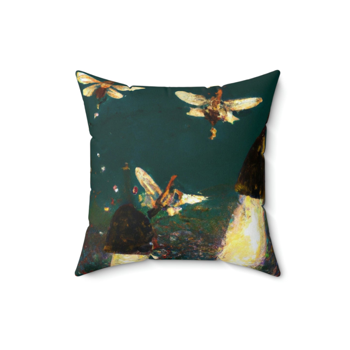 Twinkling Fireflies in the Evening Sky - The Alien Square Pillow