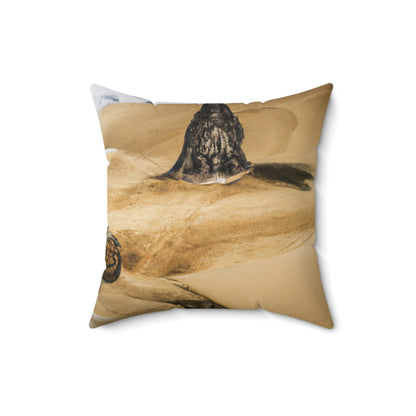 The Mirage of the Desert Sands - The Alien Square Pillow