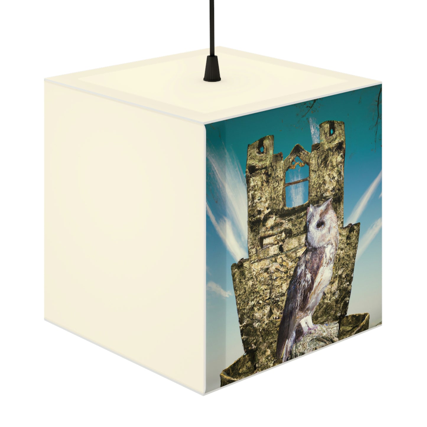 "A Sentinal Among Ruins: An Unstirred Owl's Perch" - The Alien Light Cube Lamp