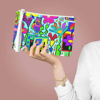 "Ein mystischer Garten aus Regenbogenblüten" - Die Alien Clutch Bag