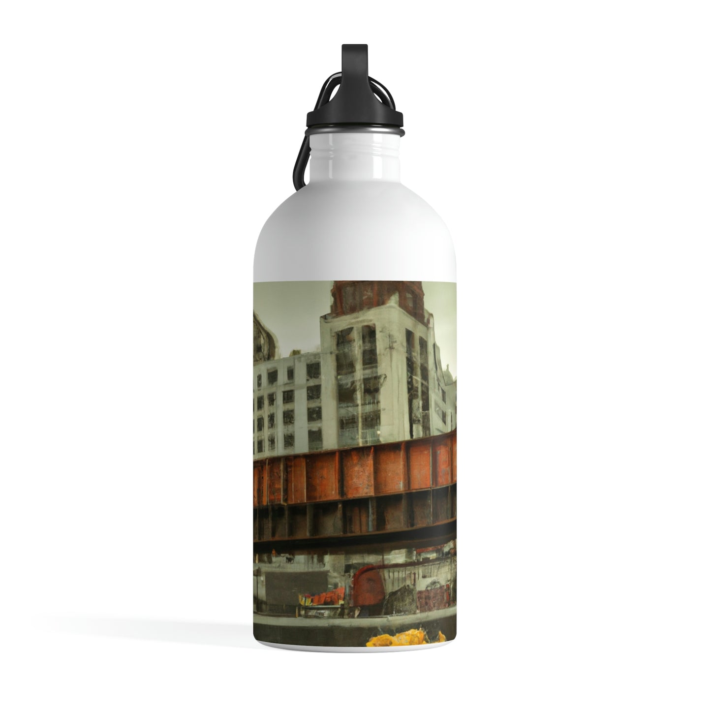 "ChronoTown: Where Time Stands Still" - The Alien Stainless Steel Water Bottle