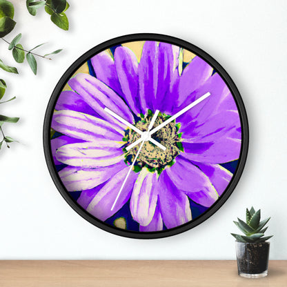 Pétalos morados estallando: crea una llamativa fusión de margaritas y rosas - The Alien Wall Clock