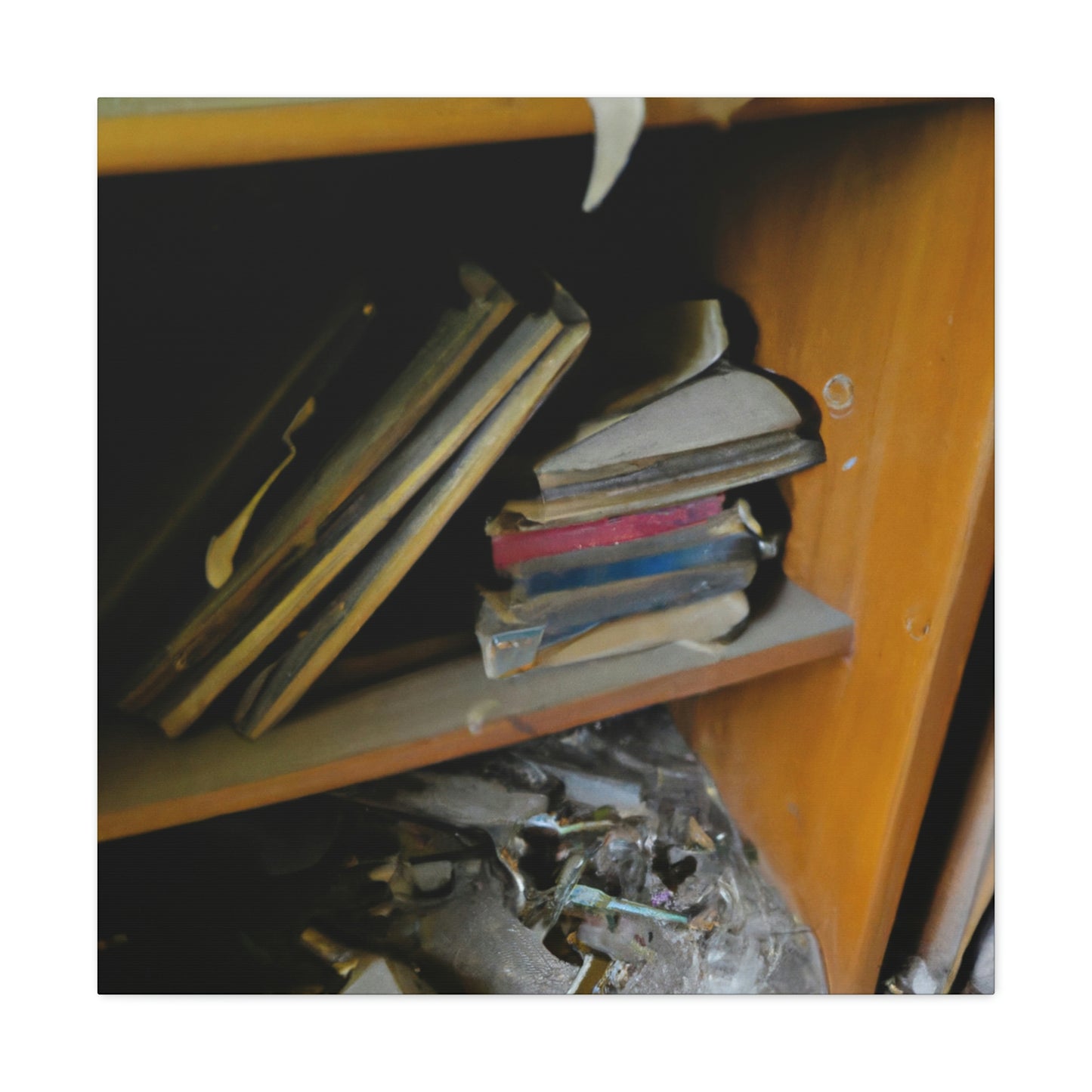 "The Lost Tales of Forgotten Library Shelves" - The Alien Canva