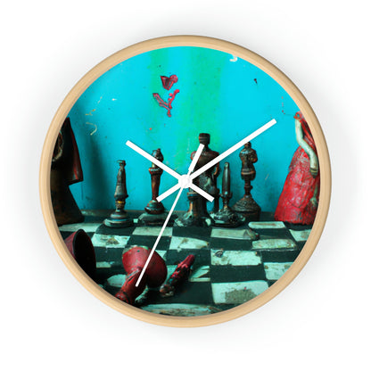 "A Forgotten Chess Set: Ready for a New Match" - The Alien Wall Clock