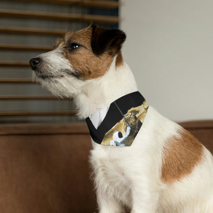 "Reclamando espacio: la plantación de la bandera del asteroide del astronauta" - El collar de bandana para mascotas alienígenas