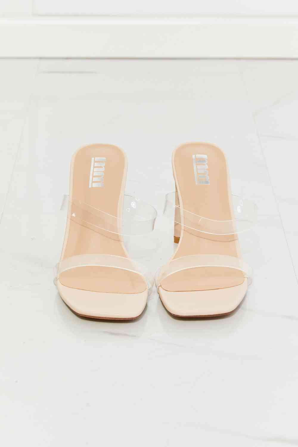 MMShoes „Walking On Air“ transparente Sandale mit Doppelband und Absatz