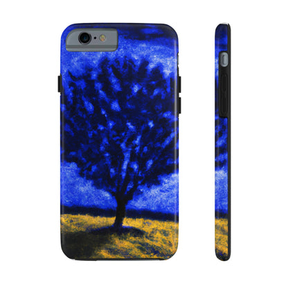 "Ein einsamer blauer Baum im Mondscheinfeld" - Die Alien Tough Phone Cases