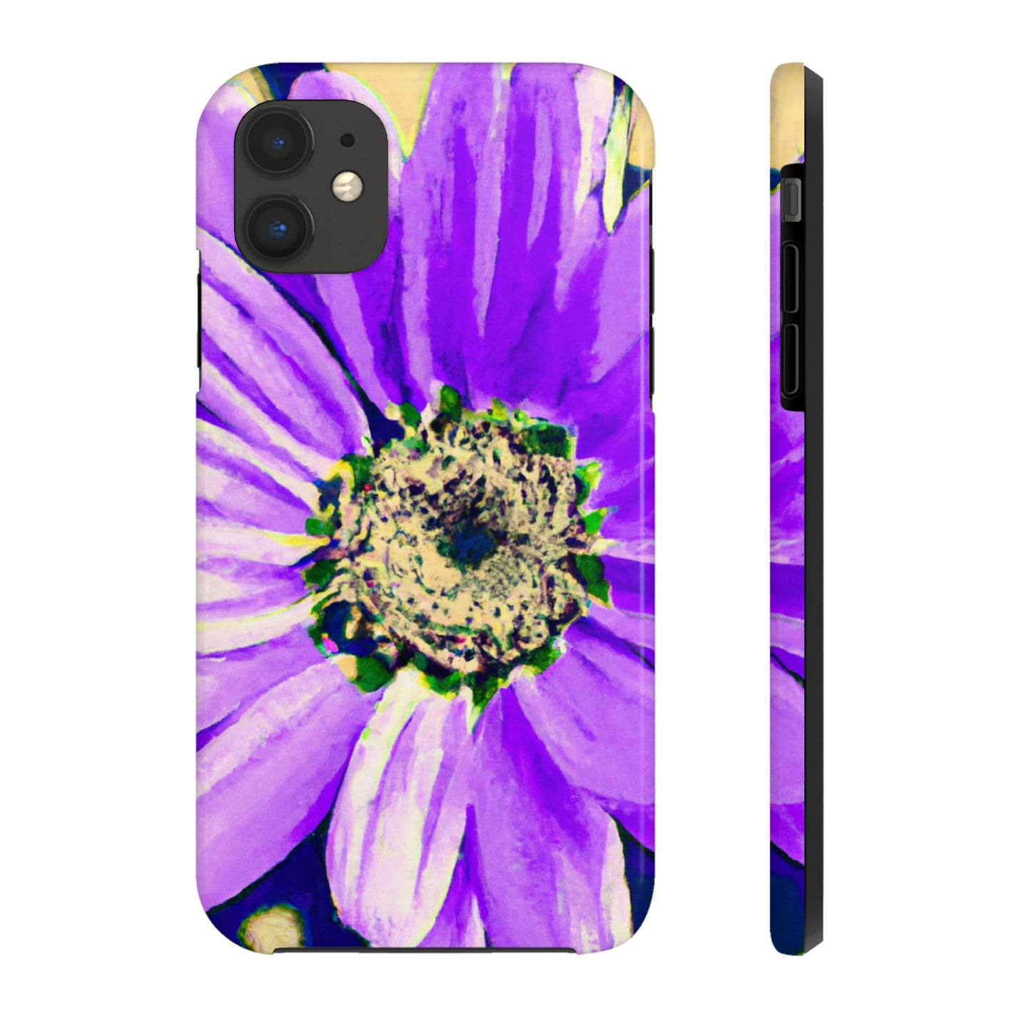 Lila Blütenblätter knallen: Kreieren Sie eine auffällige Gänseblümchen-Rosen-Fusion – The Alien Tough Phone Cases