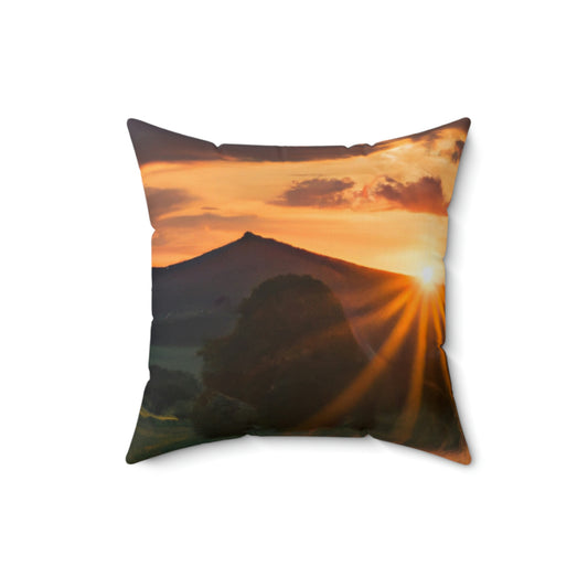 "Enchanted Evening at an Abandoned Castle" - The Alien Square Pillow