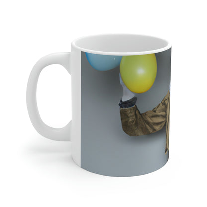 Taza de cerámica "Haciendo payasadas con globos" - The Alien 11 oz