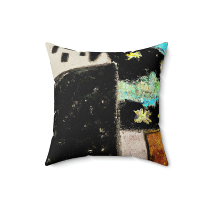 "Cosmic Oasis: A Journey to a Floating City Amid the Sea of Stars" - The Alien Square Pillow