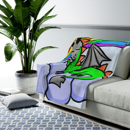 "A Dreamy Dragon's Nap" - The Alien Velveteen Plush Blanket