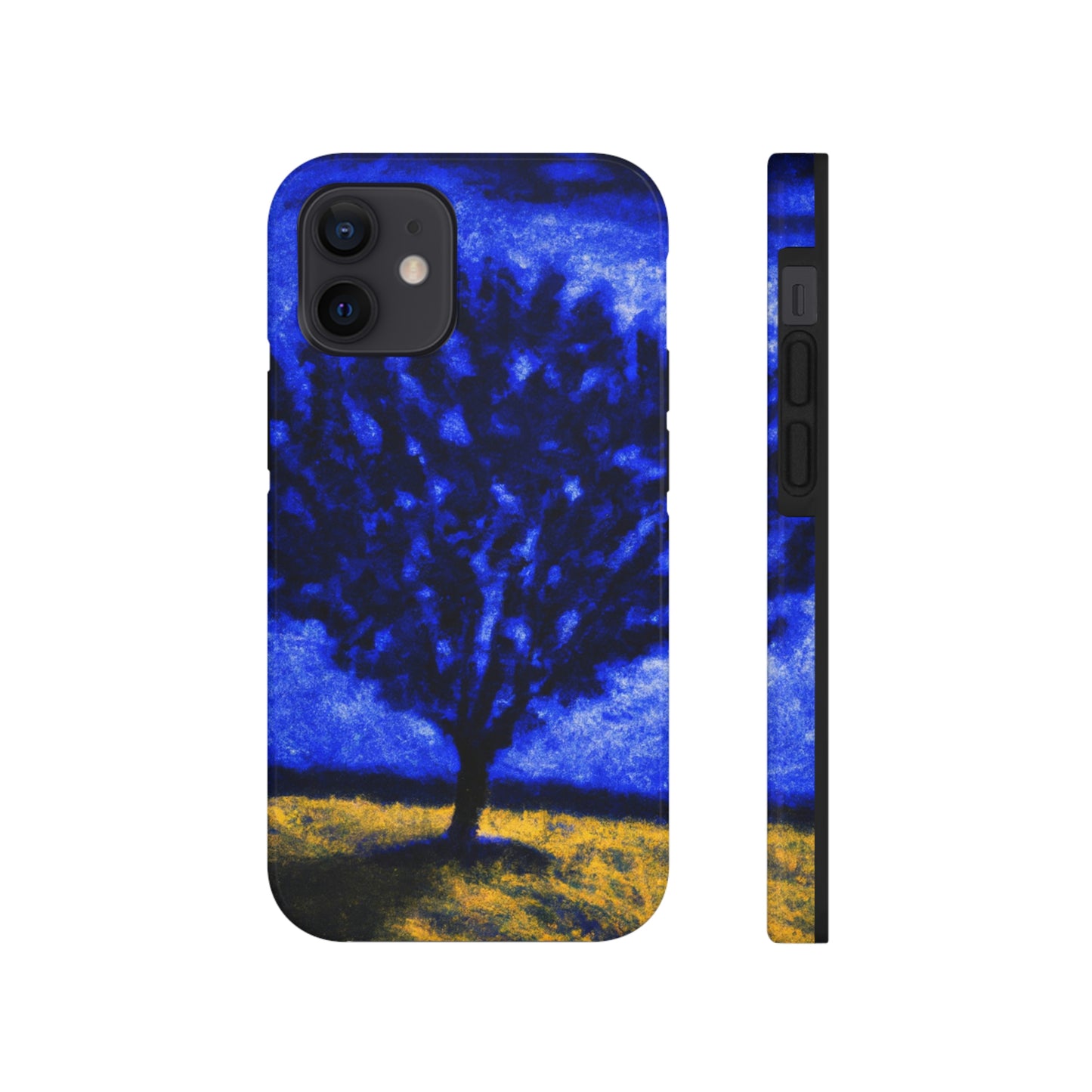 "Ein einsamer blauer Baum im Mondscheinfeld" - Die Alien Tough Phone Cases