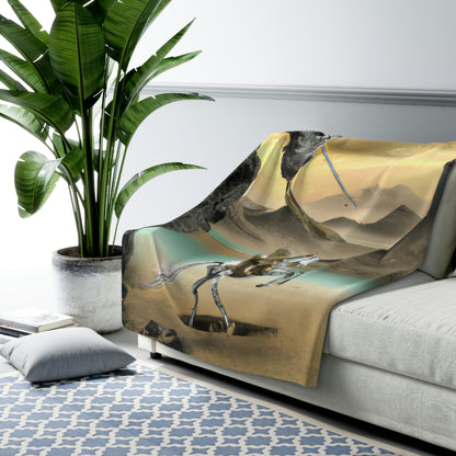 The Knight and the Dragon's Throne - The Alien Sherpa Fleece Blanket