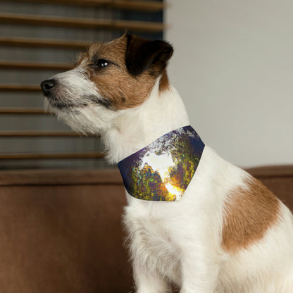 "Ein Lichtstrahl auf einem vergessenen Pfad" - Das Alien Pet Bandana Halsband