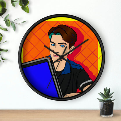 "The Pop Art Laptop Surfer" - El reloj de pared alienígena