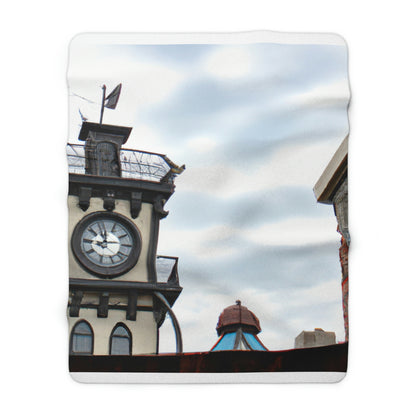 The Clocktower's Shadow - The Alien Sherpa Fleece Blanket