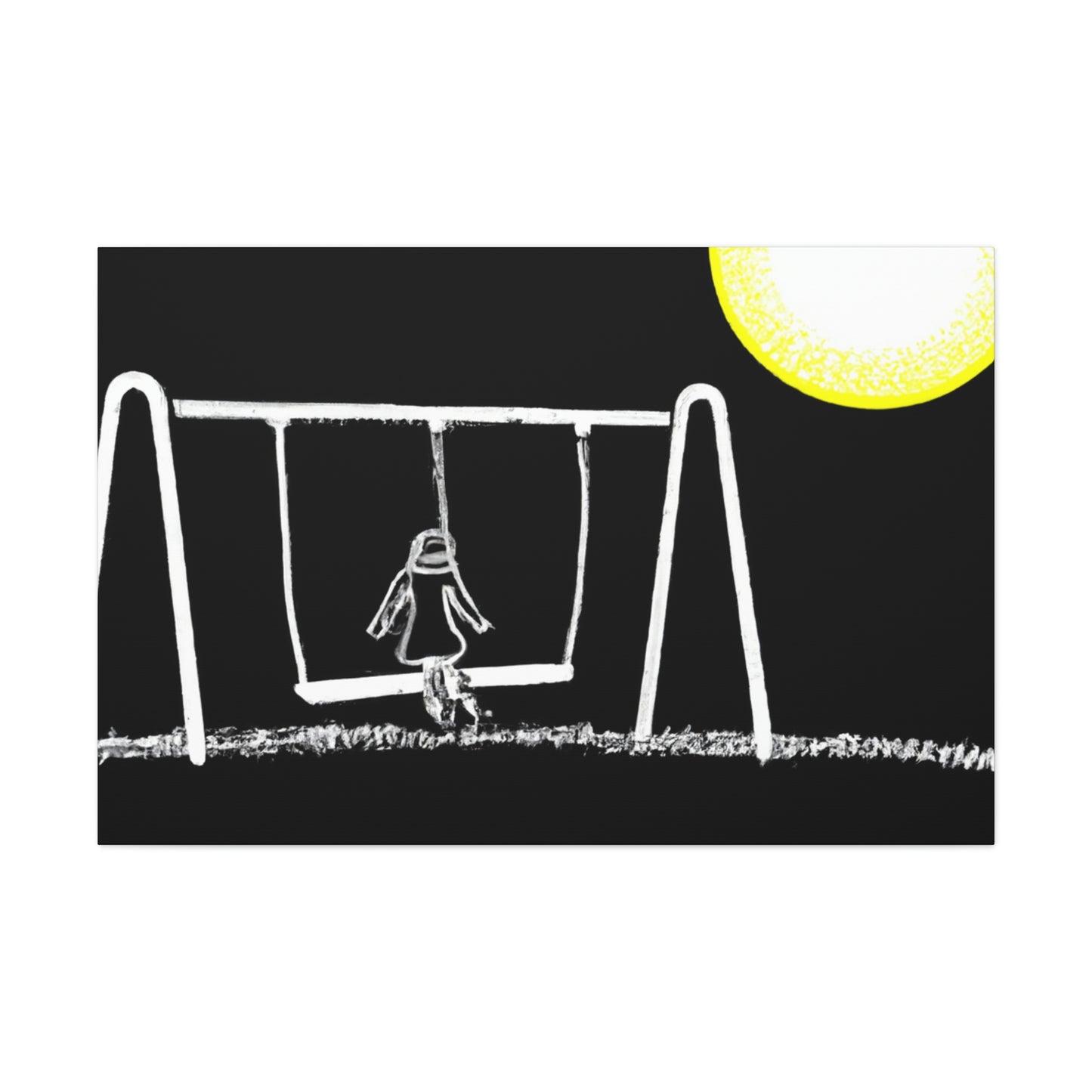 "The Moonlit Swing: A Dream-Like Moment in a Meadow" - The Alien Canva