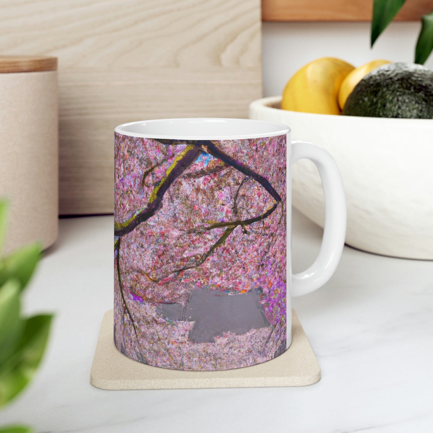 "Ein Moment der Ruhe unter den Kirschblüten" - The Alien Ceramic Mug 11 oz