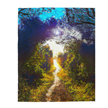 "A Beam of Light on a Forgotten Path" - The Alien Velveteen Plush Blanket