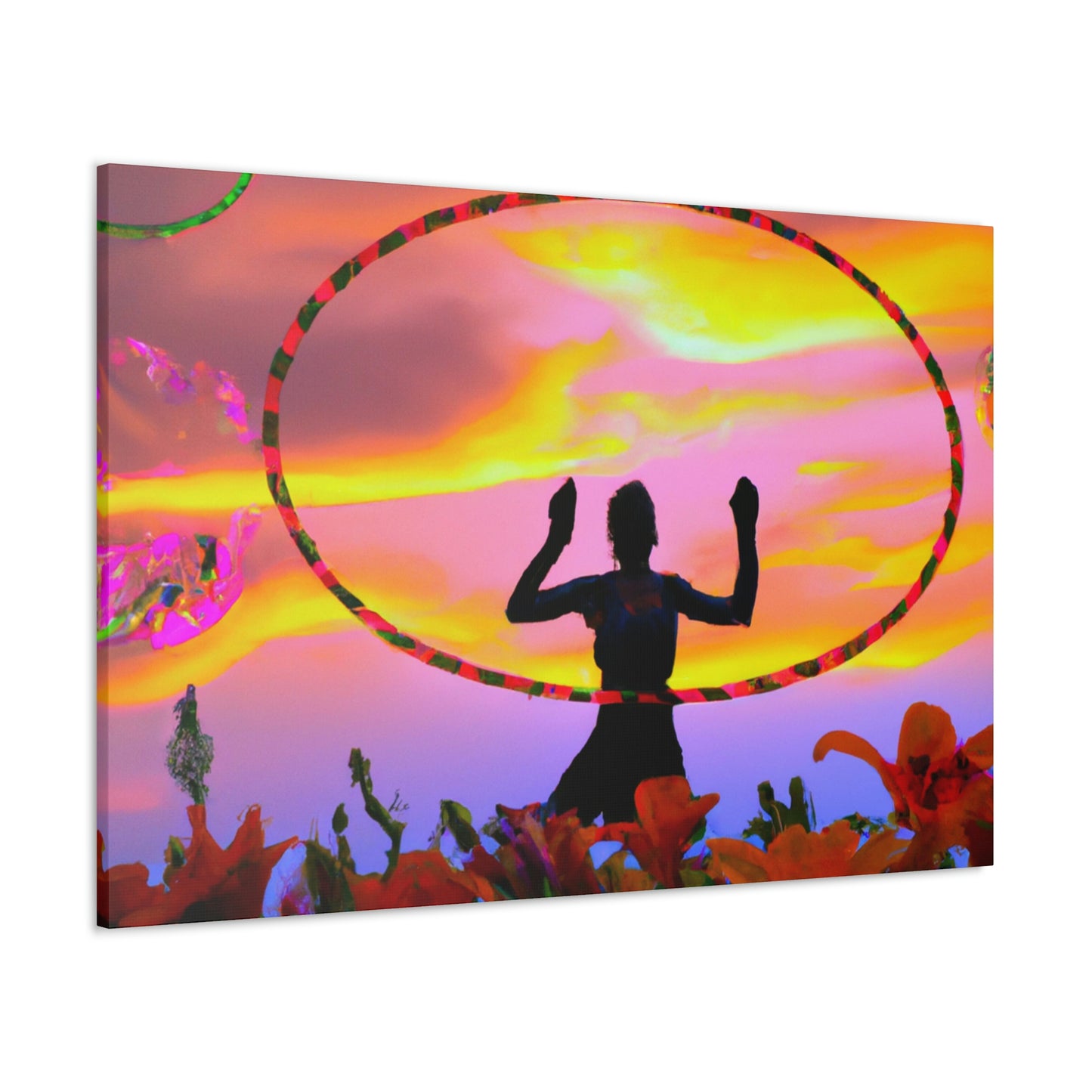 Hula Hoop Sunset Painter - Leinwand