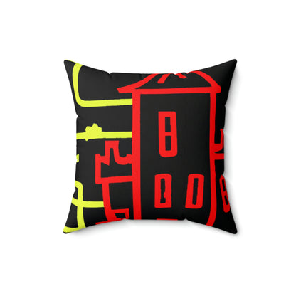 "A Haunted Shadow: The Dark Secrets of the Old Castle on a Gloomy Night" - The Alien Square Pillow