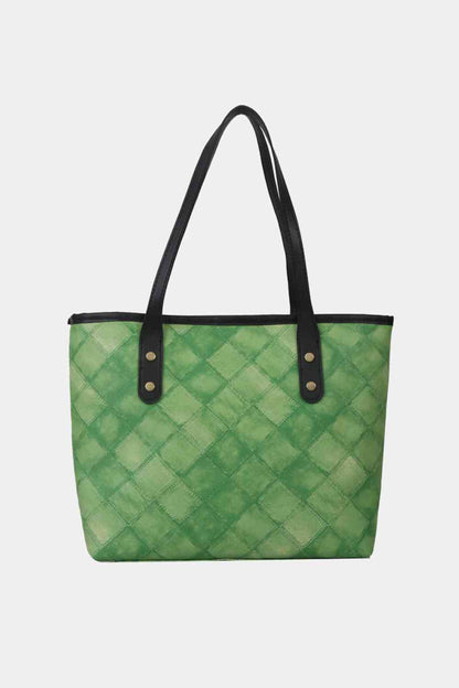 Bolso tote de cuero PU a cuadros