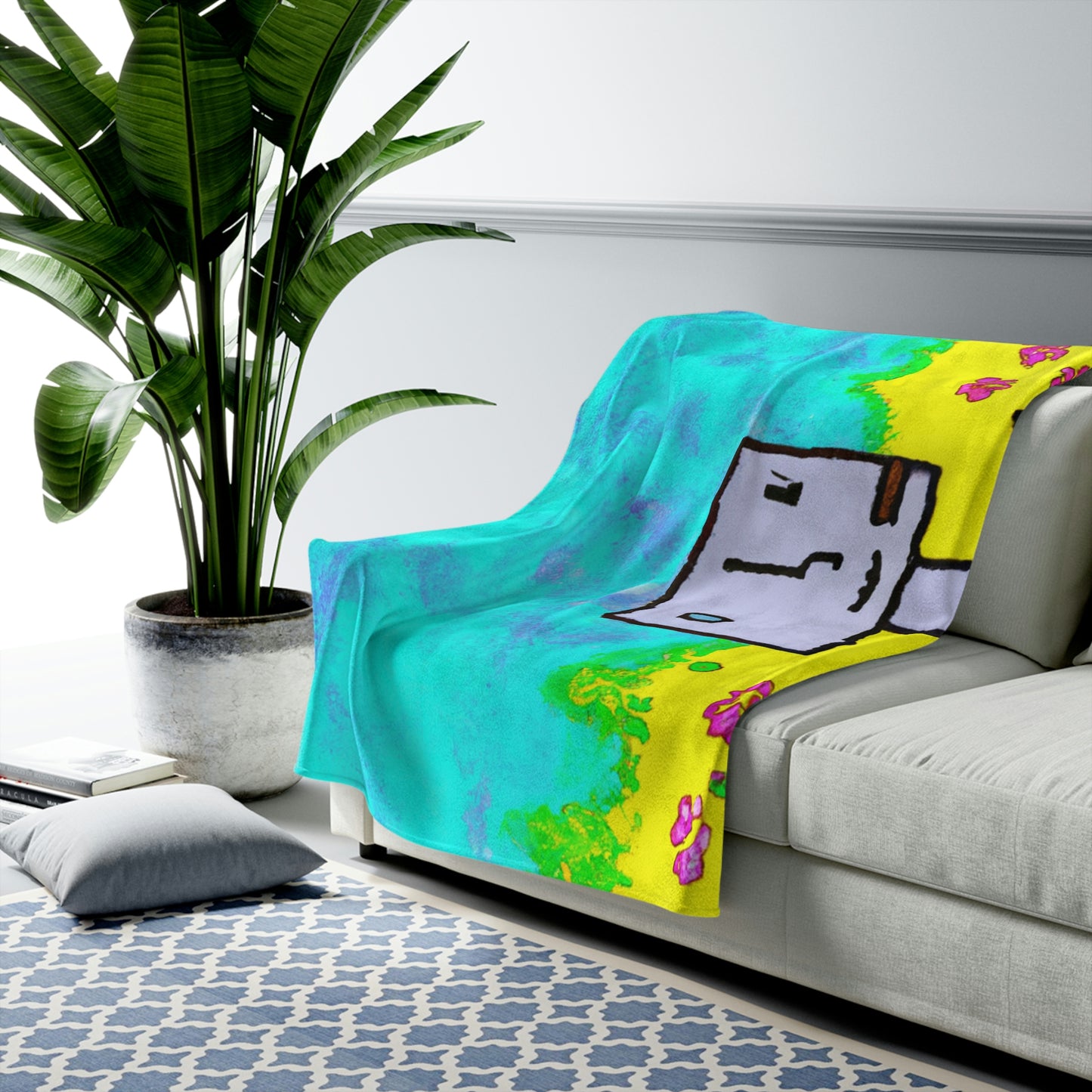 "A Small Miracle in a Sea of Flowers" - The Alien Velveteen Plush Blanket