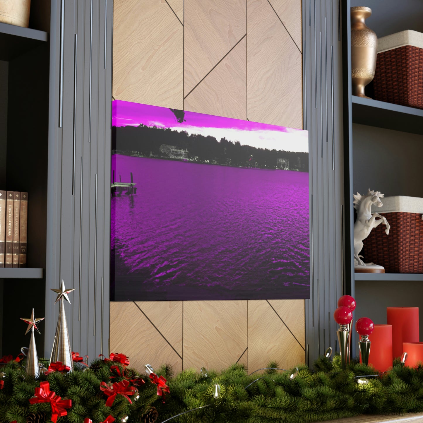 "The Neon Purple Lakefront" - The Alien Canva