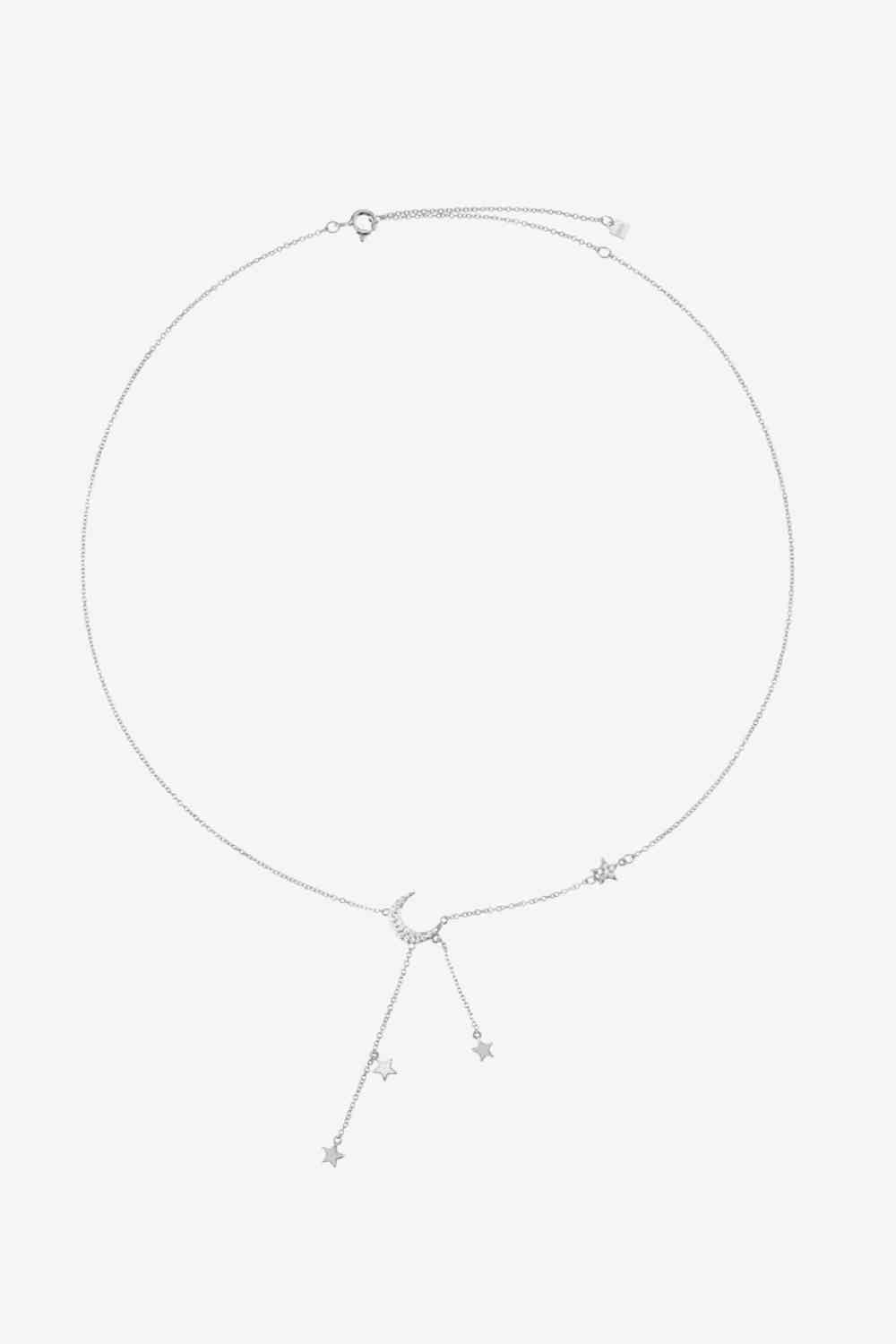 Halskette mit Stern und Mond aus eingelegtem Zirkon