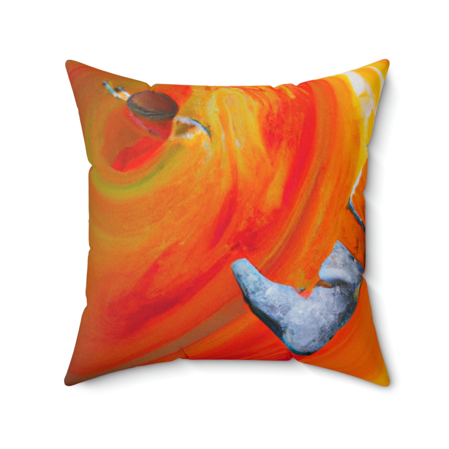 "Journeying in the Burning Orange Galaxy" - The Alien Square Pillow