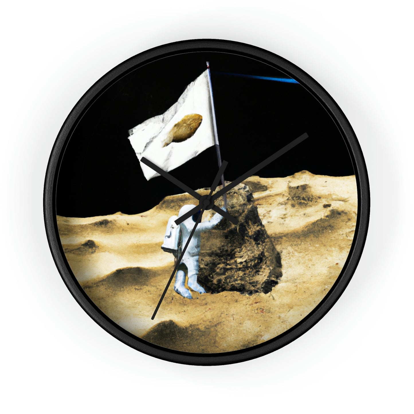 "Claiming Space: The Astronaut's Asteroid Flag Planting" - The Alien Wall Clock