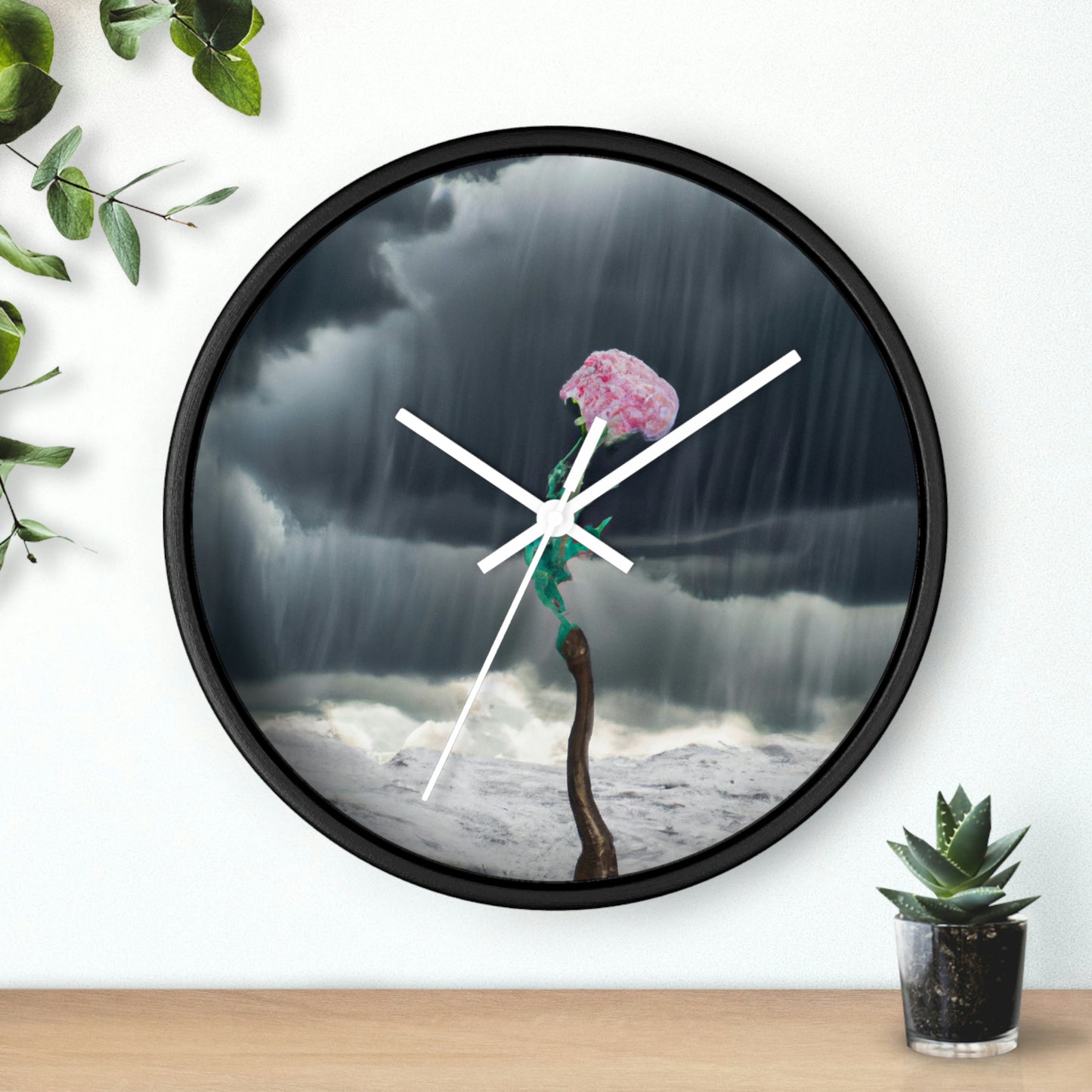 "Aight Against the Storm: The Story of a Lonely Flower" - The Alien Wall Clock