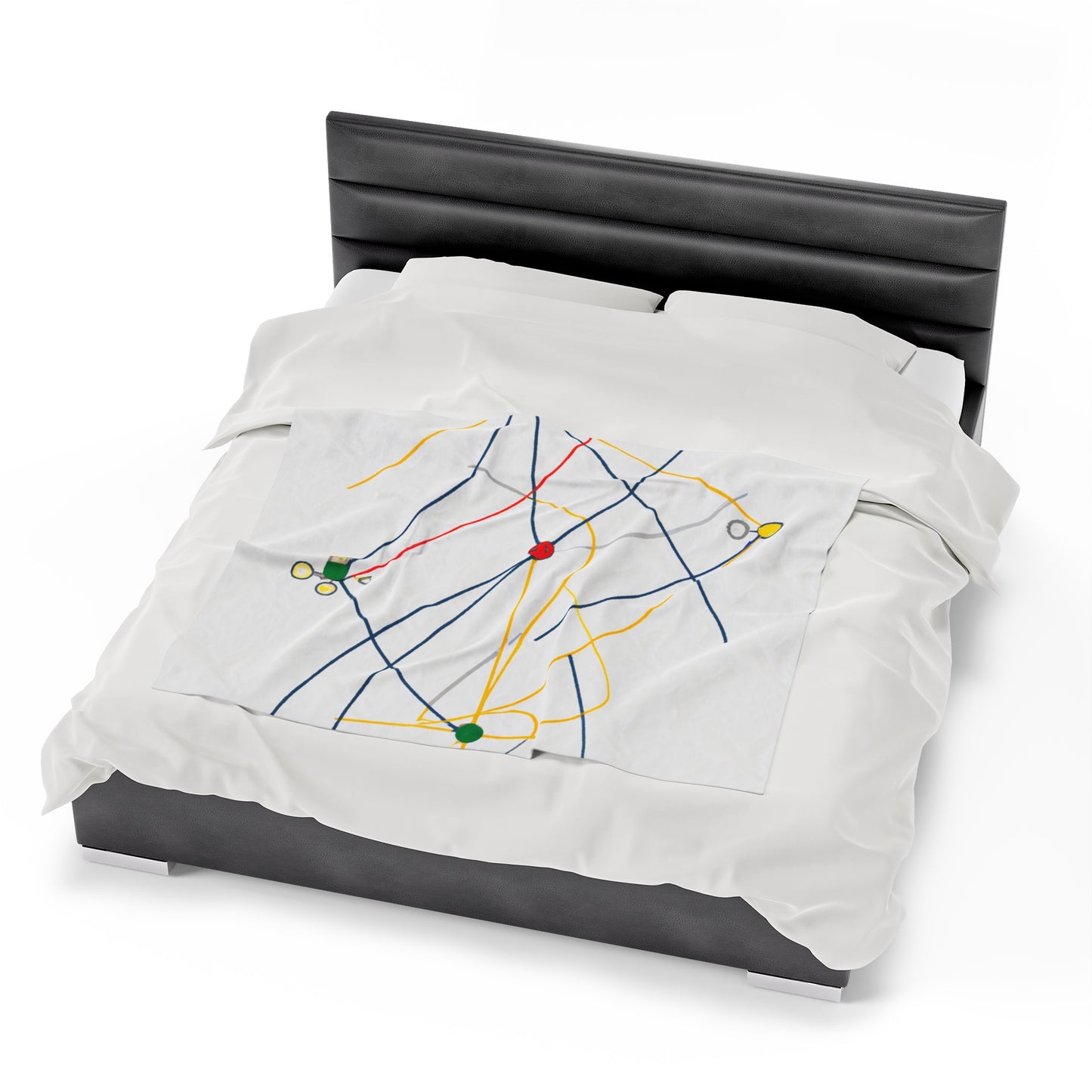 "Exploring the Dynamic Topology: Artful Visualization of a Network Structure." - The Alien Velveteen Plush Blanket