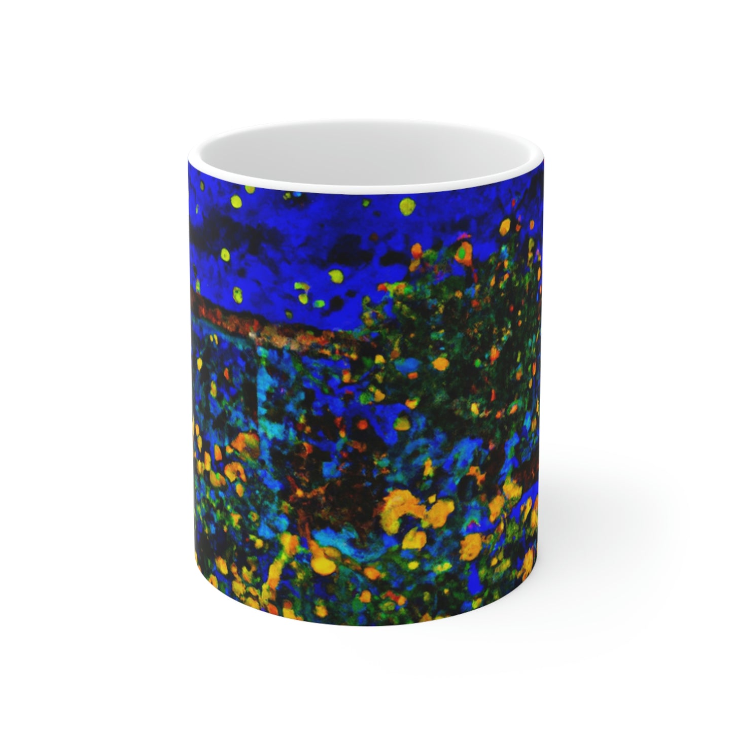 "A Midnight Celebration in Grandma's Garden" - The Alien Ceramic Mug 11 oz