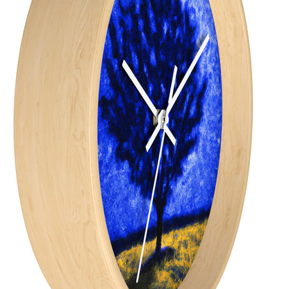 "A Lone Blue Tree in the Moonlight Field" - The Alien Wall Clock