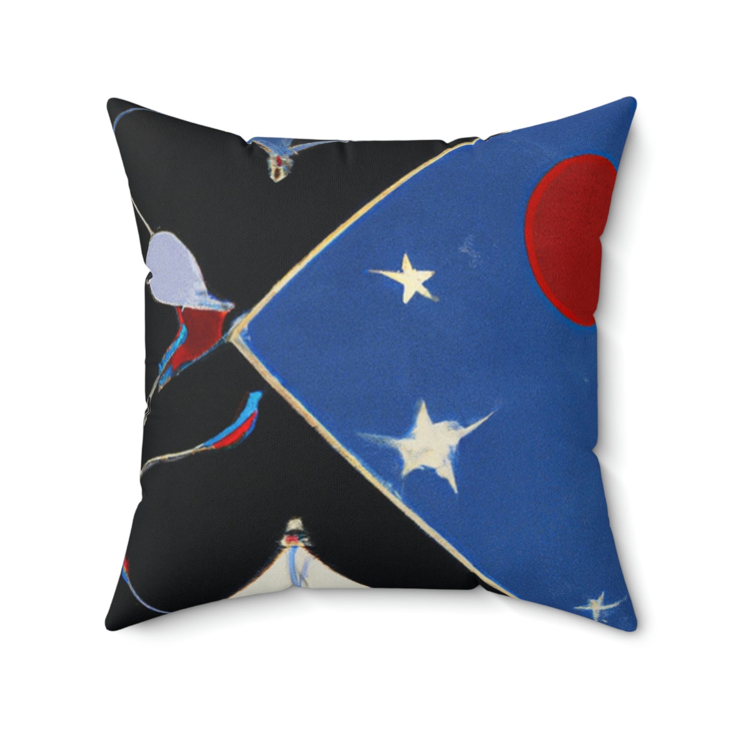 "Kites Illuminating the Starry Sky" - Das Alien Square Pillow